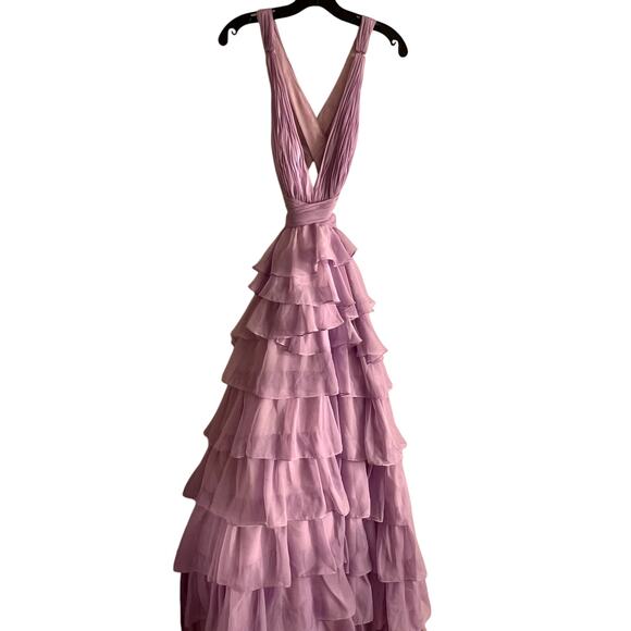 Mac Duggal 67988 Chiffon Layered Cut Out Ballgown size 2 UB - Picture 1 of 7